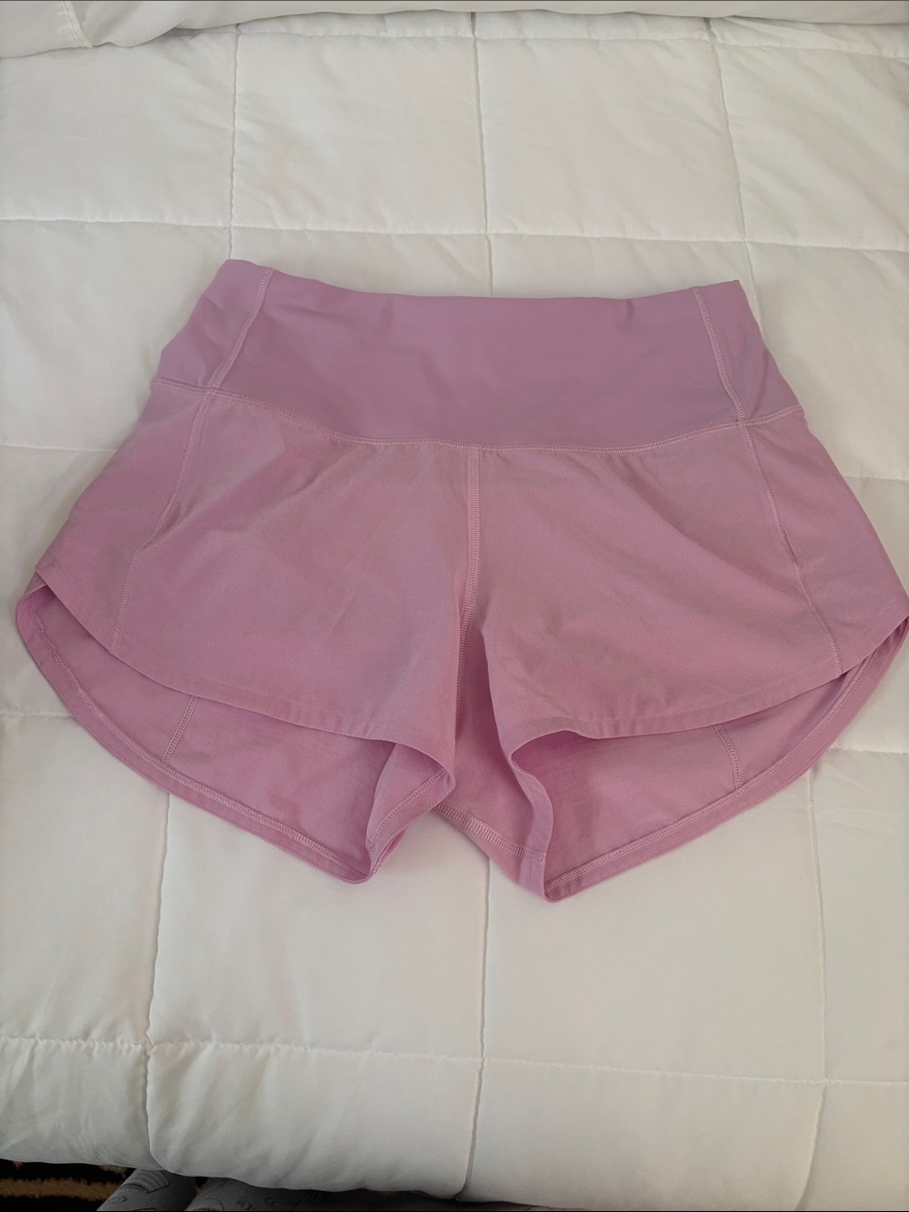 lululemon athletica Lavender Pink Layered Run Shorts size 4 inseam 3 inches